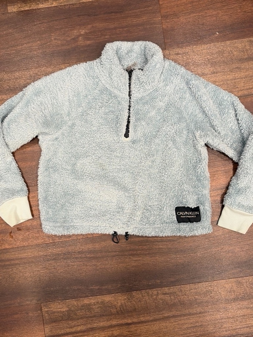 Calvin Klein Kids Light Blue Sherpa Half-Zip Pullover
